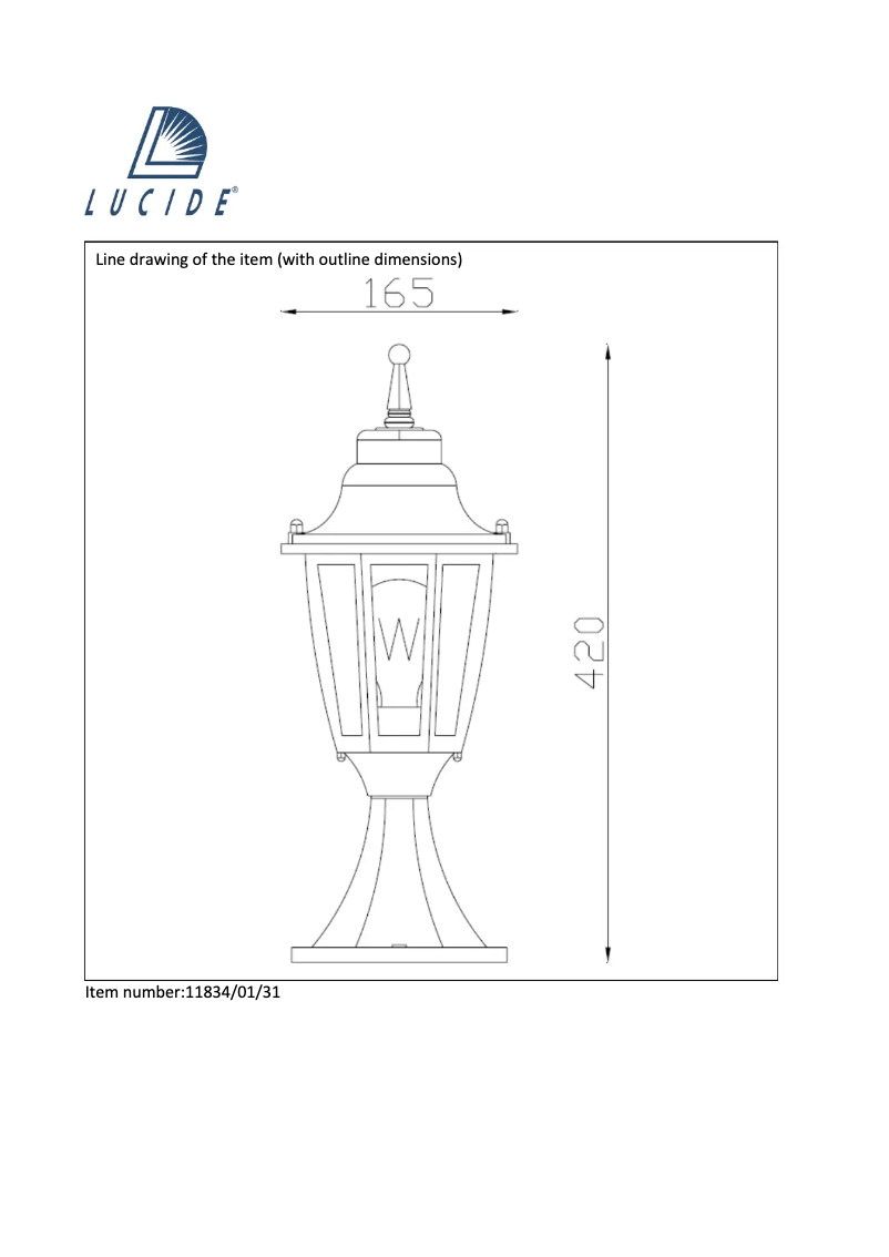 Page n°1 - Manuel utilisateur Lucide Tireno 11834/01/31