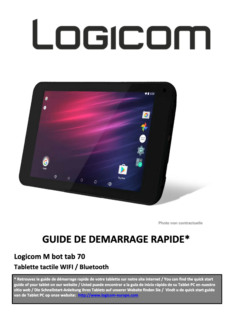 Page n°1 - Manuel utilisateur Logicom M Bot Tab 70