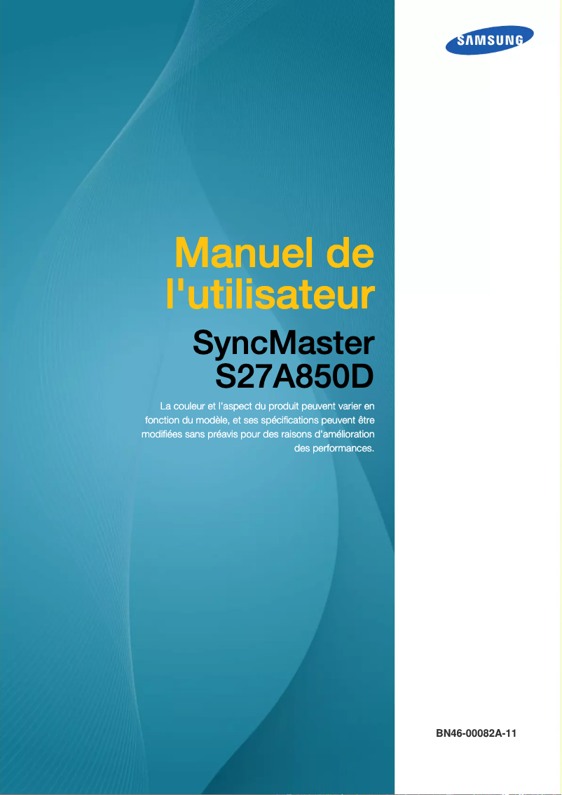 Image de la première page du manuel de l'appareil SyncMaster S27A850D