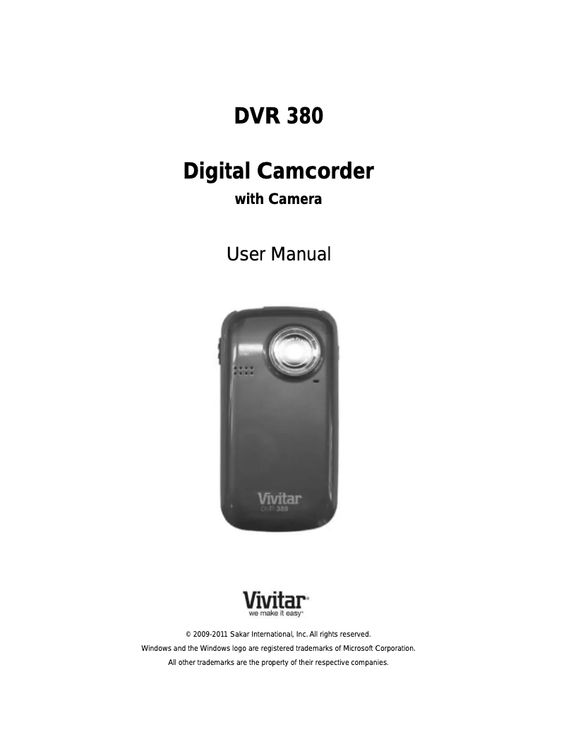 Image de la première page du manuel de l'appareil DVR 380