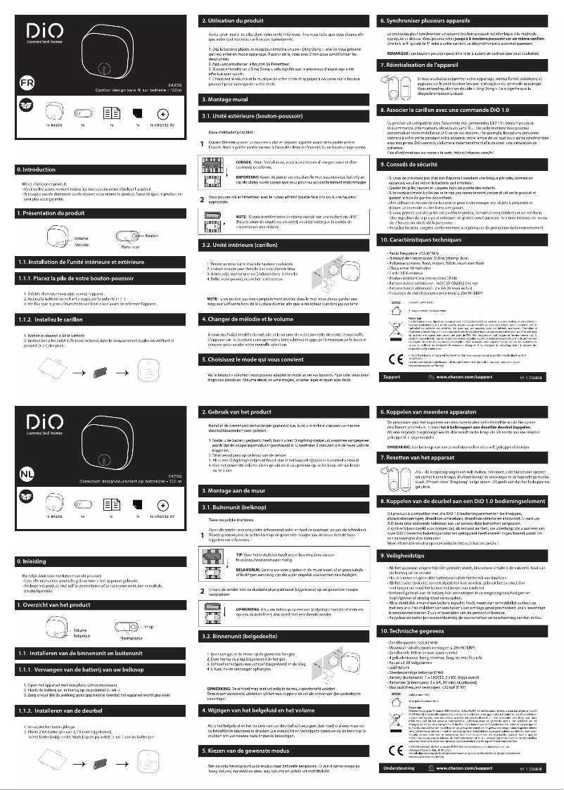 Page 1 de la notice Manuel utilisateur DiO 84206