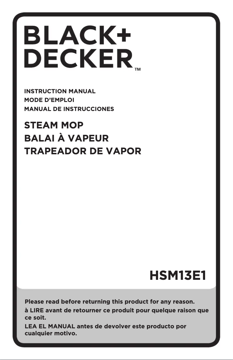 Page 1 de la notice Manuel utilisateur Black & Decker HSM13E1