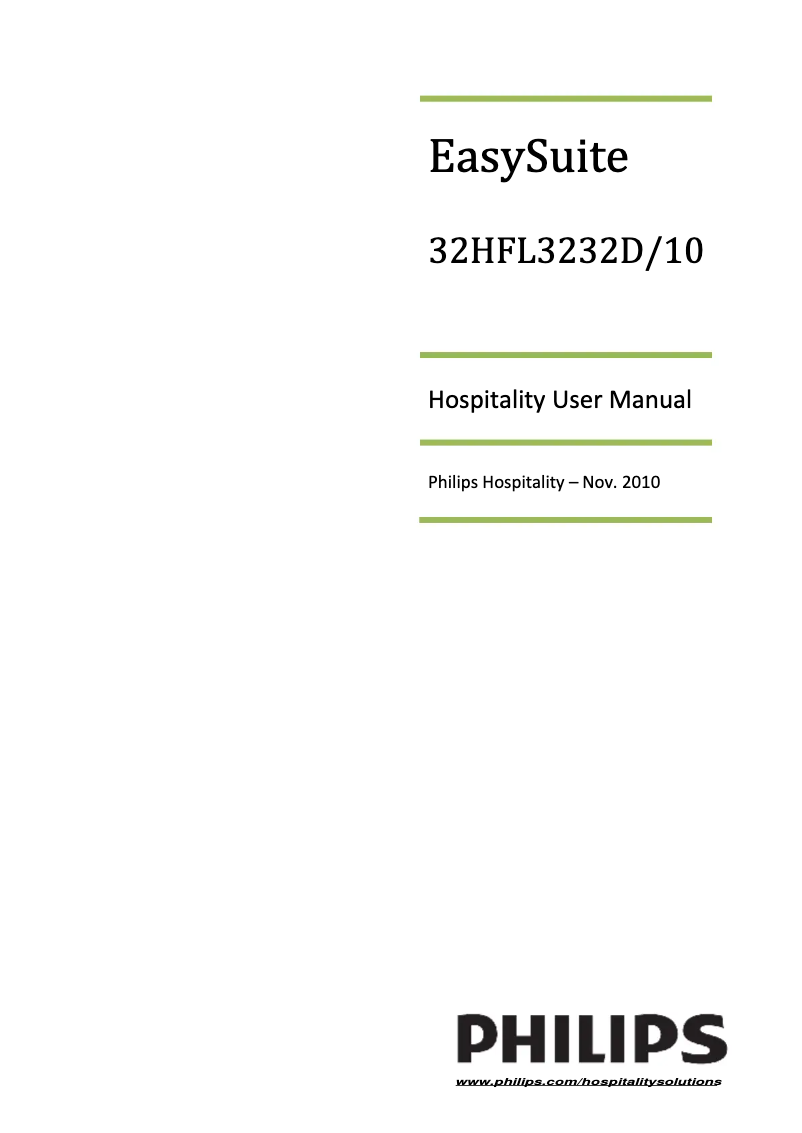 Page 1 de la notice Manuel utilisateur Philips EasySuite 32HFL3232D