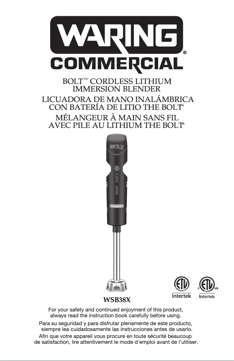 Image de la première page du manuel de l'appareil Bolt WSB38X2