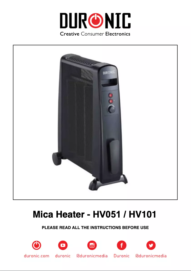 Image de la première page du manuel de l'appareil HV101