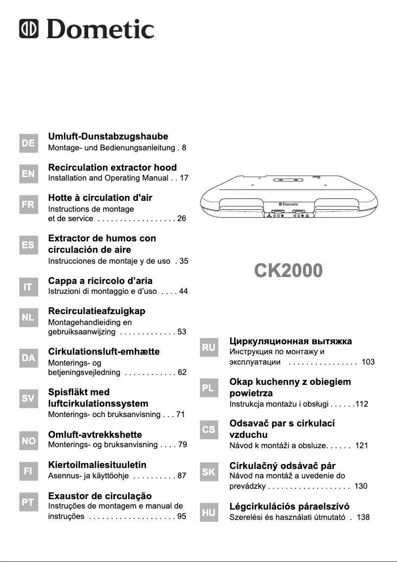 Página 1 del manual Manual de usuario Dometic CK2000