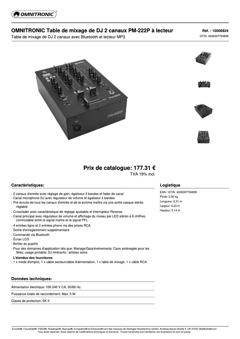 Image de la première page du manuel de l'appareil PM-222P