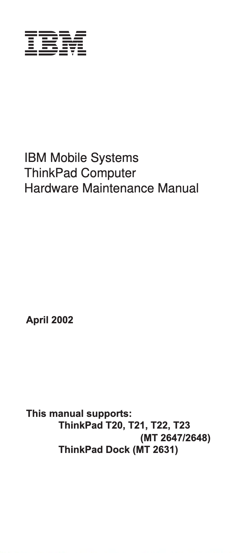 Página 1 del manual Manual de usuario Lenovo ThinkPad T23