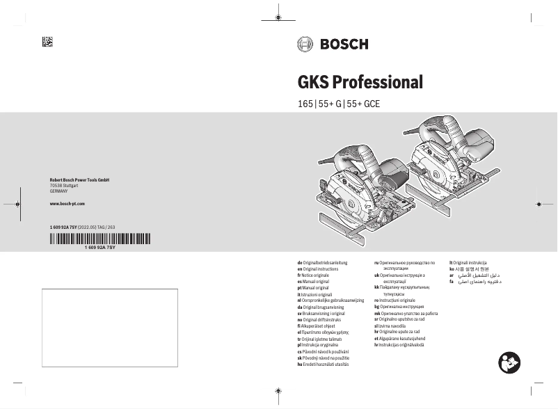 Page 1 de la notice Manuel utilisateur Bosch GKS 55+ GCE Professional