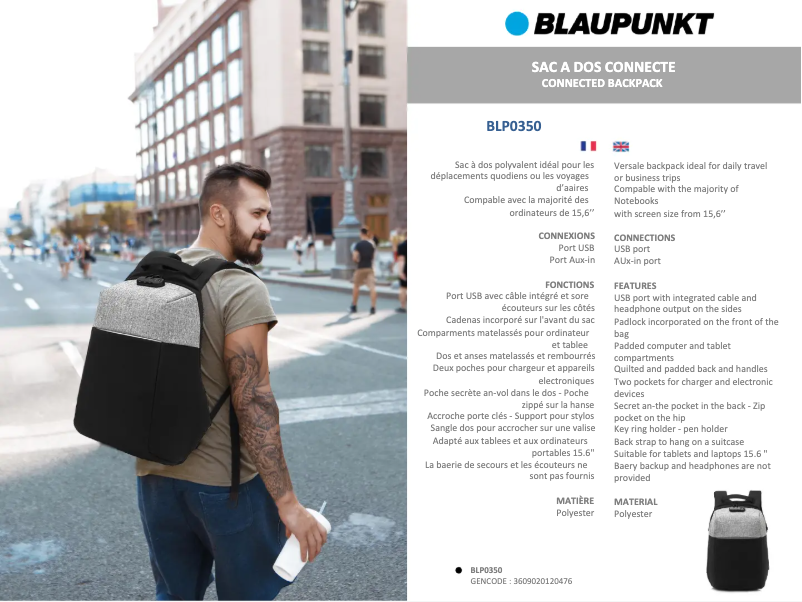 Page 1 de la notice Manuel utilisateur Blaupunkt BLP0350