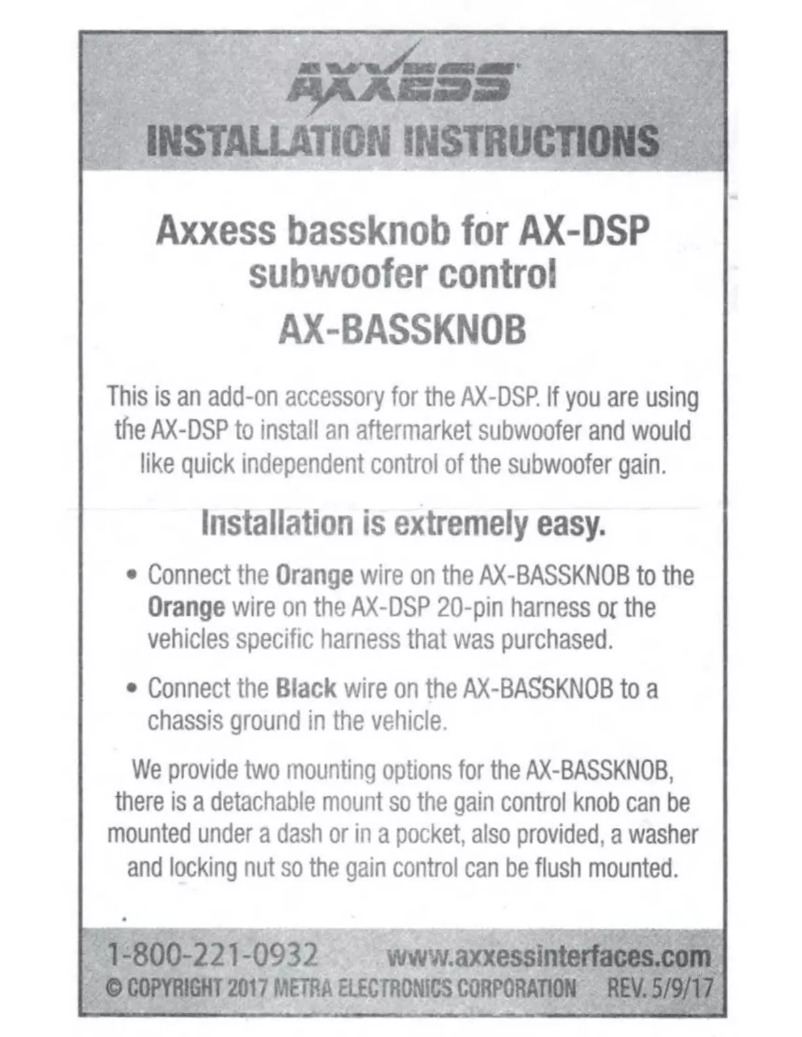 Page n°1 - Manuel utilisateur Metra AXDSPX-GL9