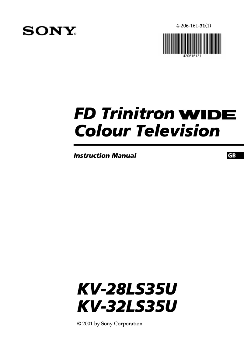 Page 1 de la notice Manuel utilisateur Sony KV-28LS35U