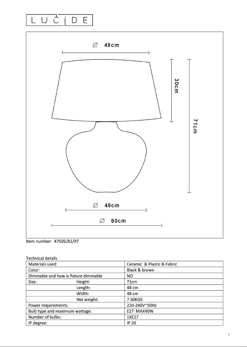 Image de la première page du manuel de l'appareil Ramses 47505/81/97