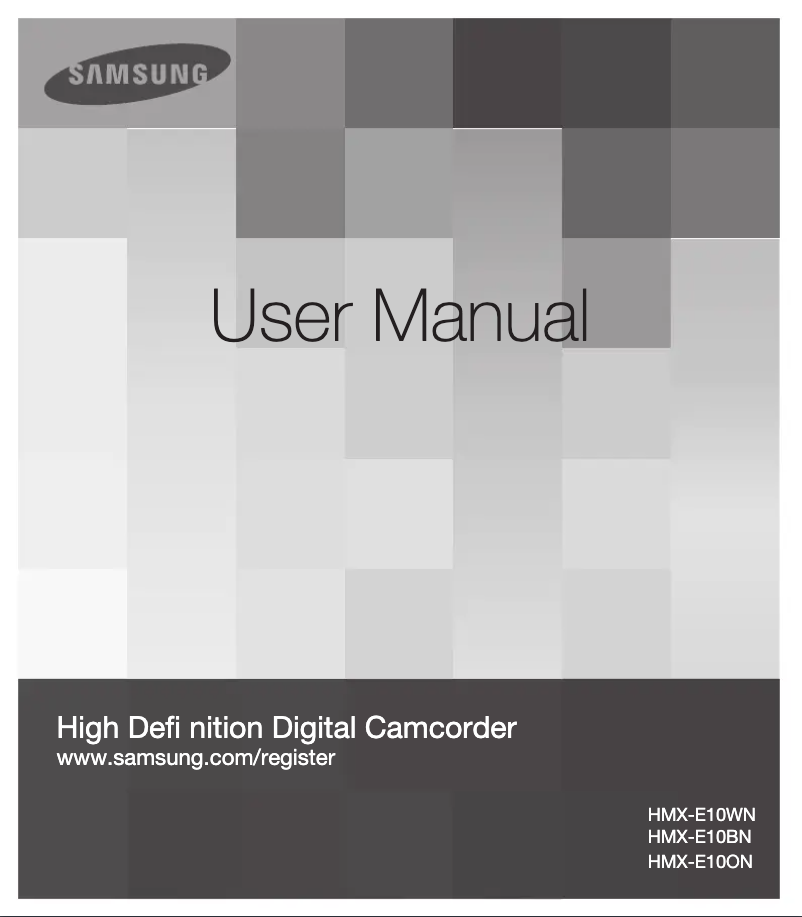 Page 1 de la notice Manuel utilisateur Samsung HMX-E10WN