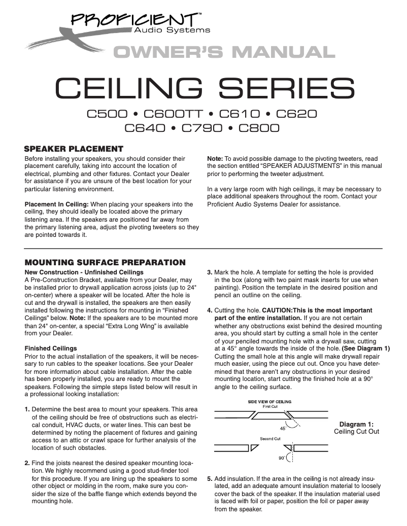 Page 1 de la notice Manuel utilisateur Proficient C790