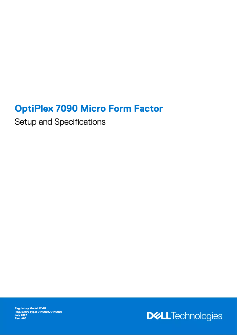 Image de la première page du manuel de l'appareil OptiPlex 7090 Micro