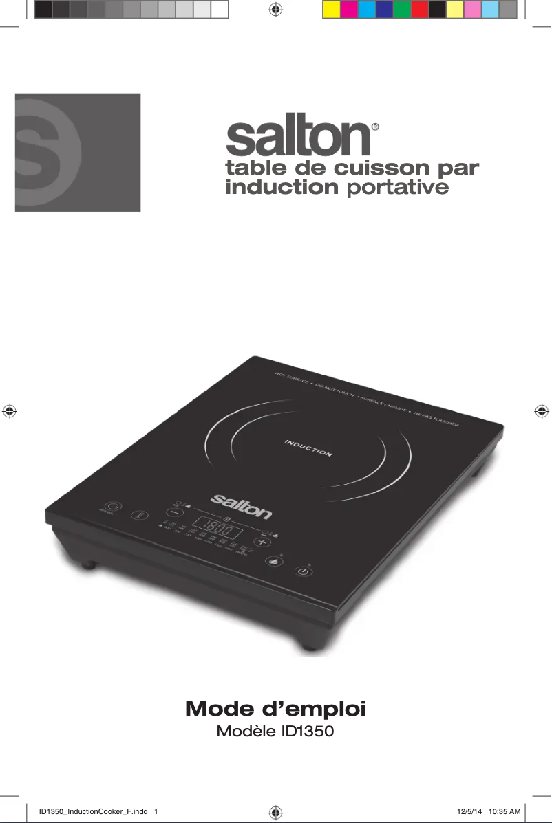 Page n°1 - Manuel utilisateur Salton ID1350