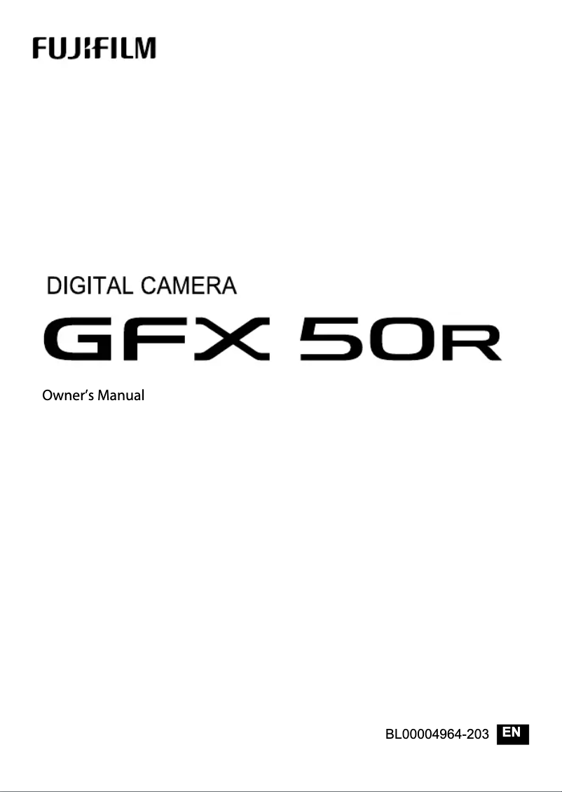 Page n°1 - Manuel utilisateur Fujifilm GFX 50r