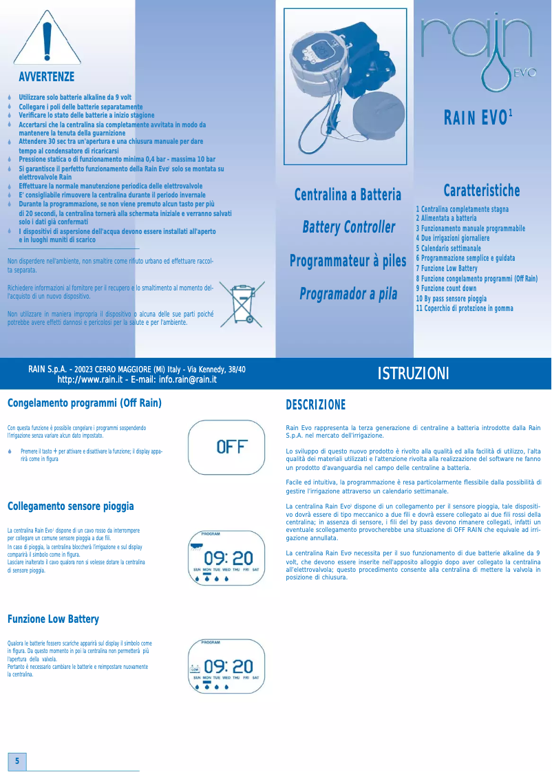 Imagen de la primera página del manual del dispositivo Evo