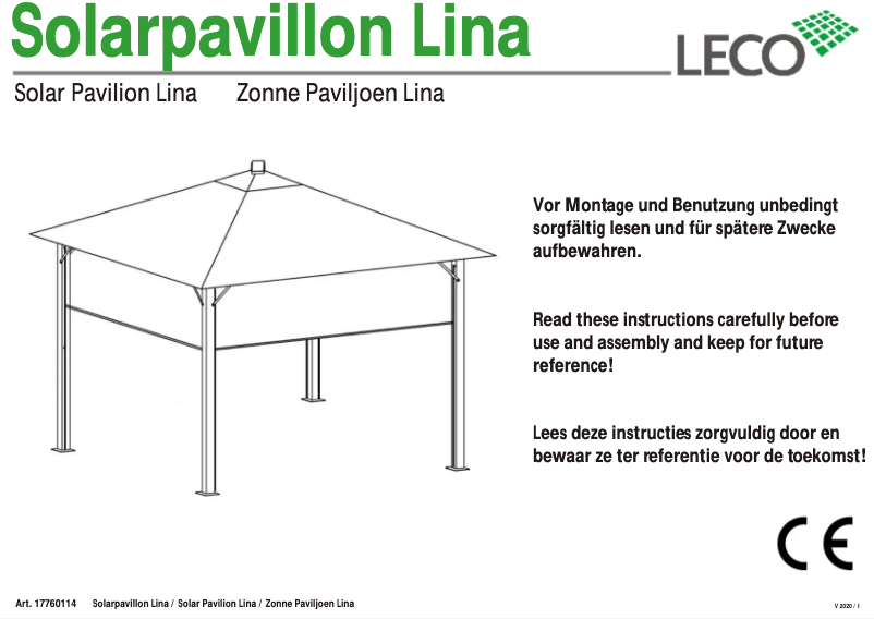 Page 1 de la notice Manuel utilisateur LECO Lina