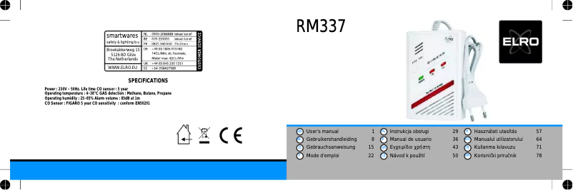 Page 1 of the manual User Manual Elro RM337