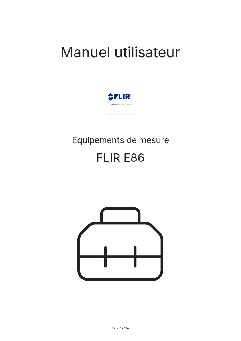 Page 1 de la notice Manuel utilisateur FLIR E86