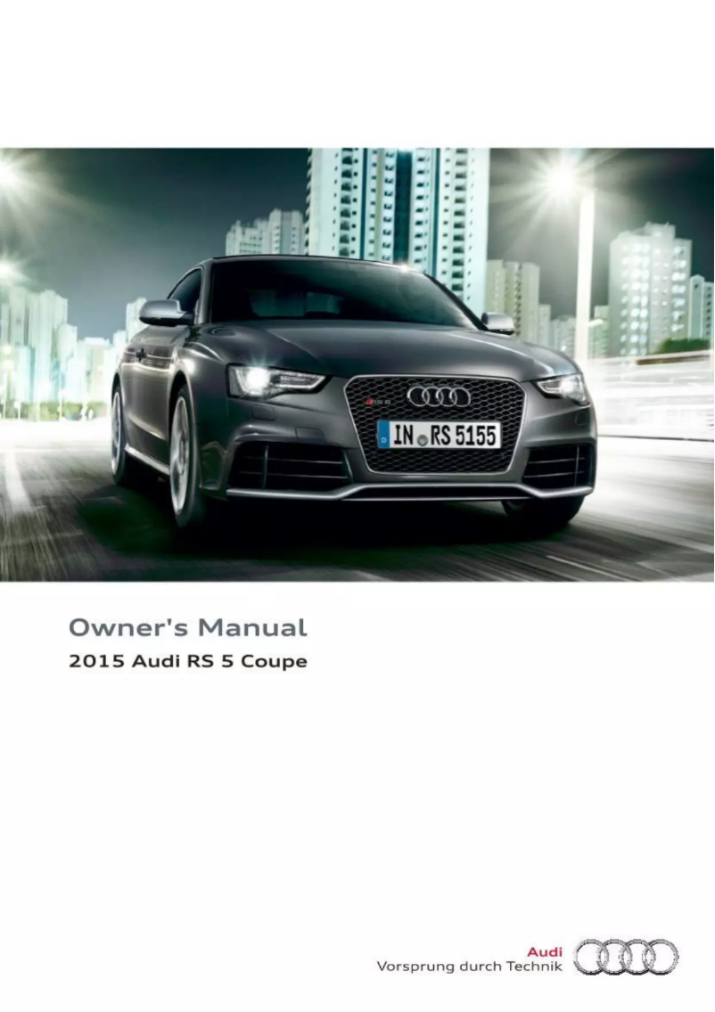 Page 1 de la notice Manuel utilisateur Audi RS5 Coupe (2015)