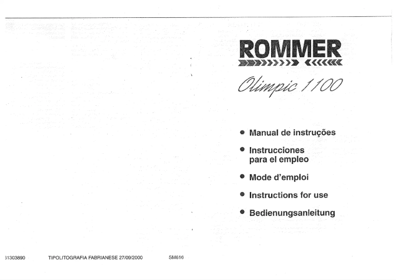 Page 1 de la notice Manuel utilisateur Rommer Olimpic 1100
