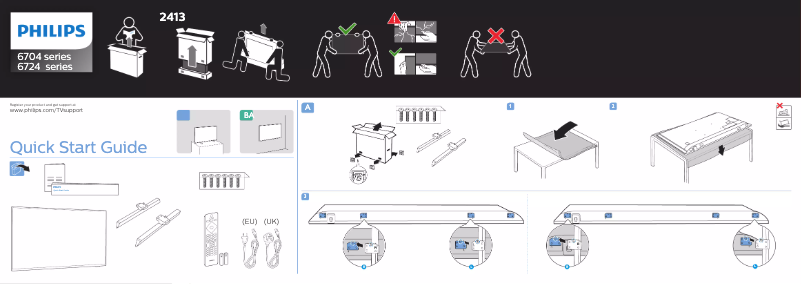 Page 1 de la notice Guide de démarrage rapide Philips 70PUS6724