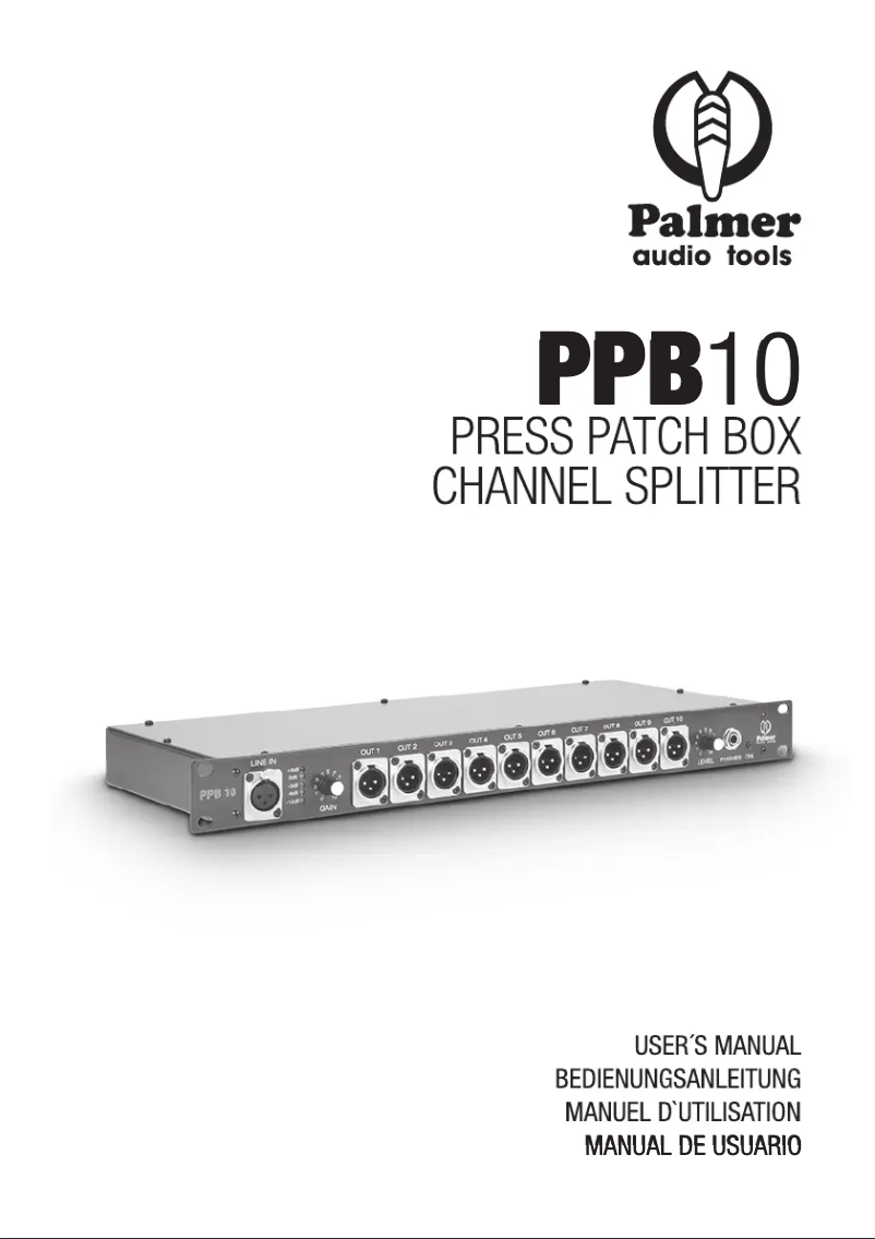 Page n°1 - Manuel utilisateur Palmer PB 10