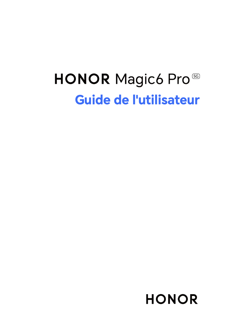Page 1 de la notice Manuel utilisateur Honor Magic6 Pro