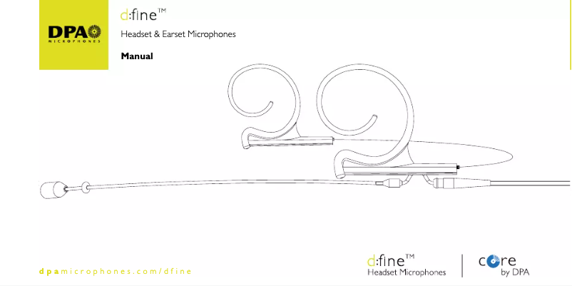 Page n°1 - Manuel utilisateur DPA D:fine 88