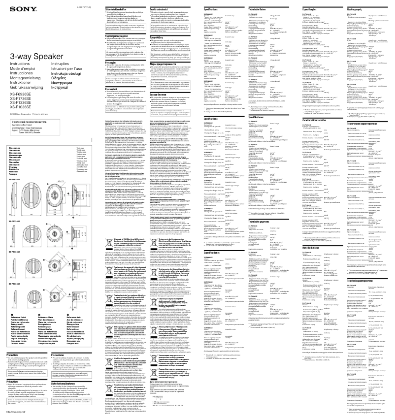 Page n°1 - Manuel utilisateur Sony XS-F1736SE