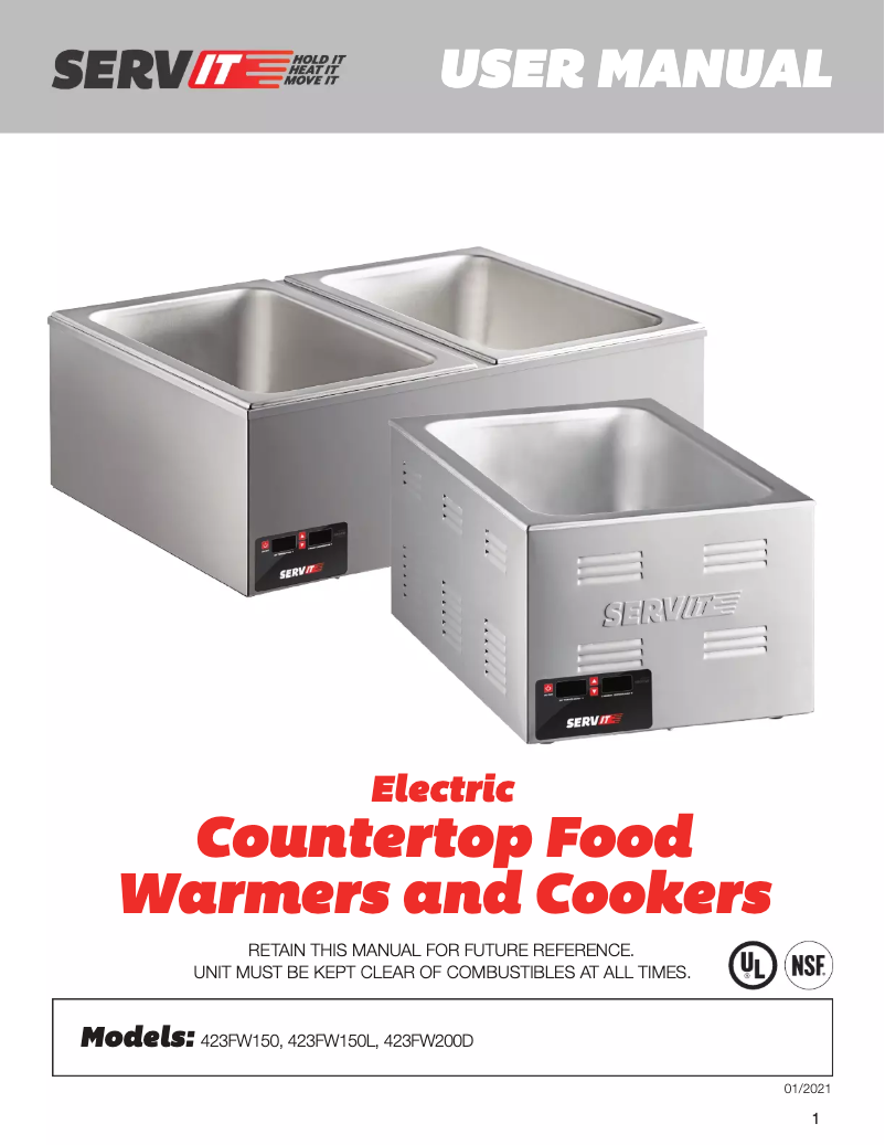Page 1 de la notice Manuel utilisateur ServIt 423FW200D
