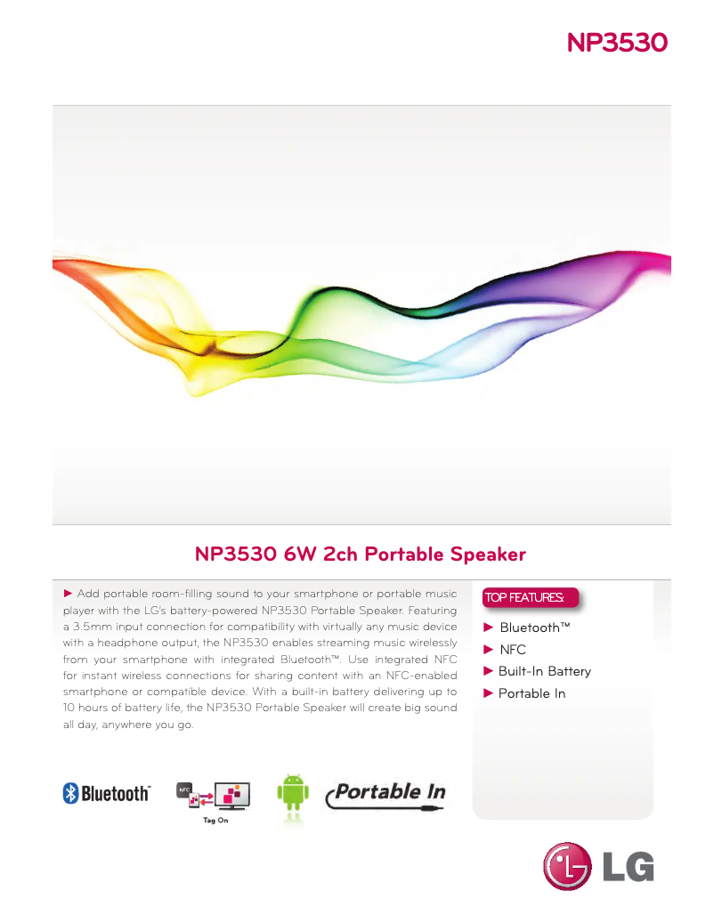 Página 1 del manual Ficha técnica LG NP3530