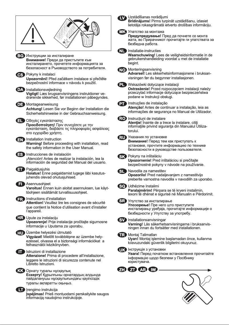 Page 1 de la notice Guide d'installation Electrolux EW6T3263ED
