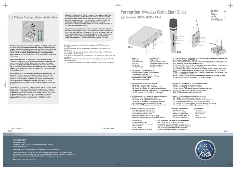 Page n°1 - Guide de démarrage rapide AKG HT45