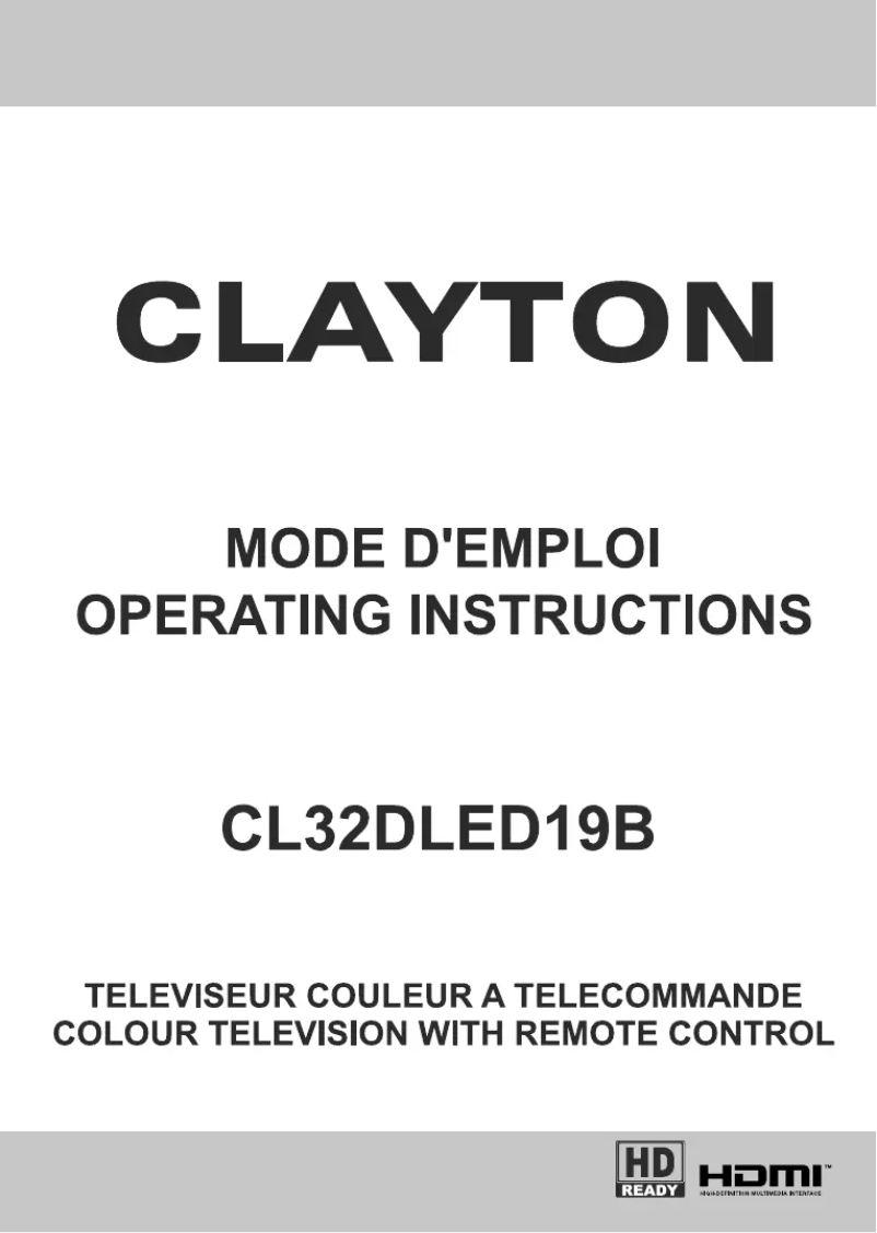 Page 1 de la notice Manuel utilisateur Clayton CL32DLED19B