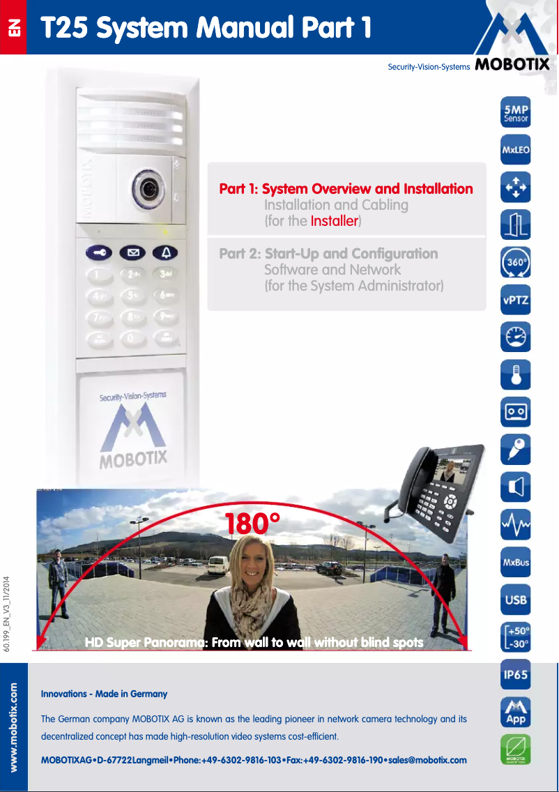 Page 1 de la notice Manuel utilisateur Mobotix T25