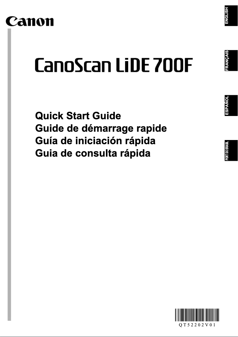 Page 1 de la notice Guide de démarrage rapide Canon CanoScan LiDE 700F
