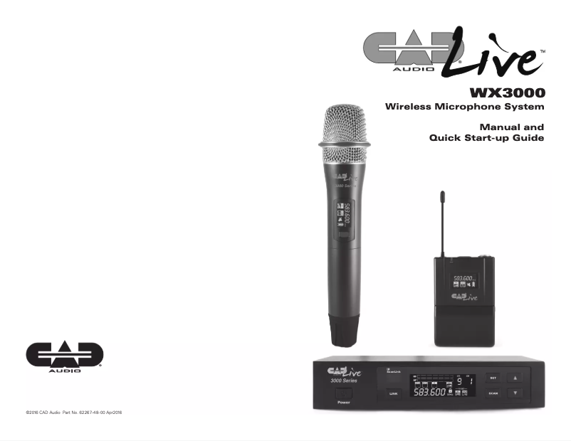 Page 1 de la notice Manuel utilisateur CAD Audio RX3000