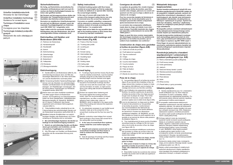 Page 1 de la notice Manuel utilisateur Hager BKW400060