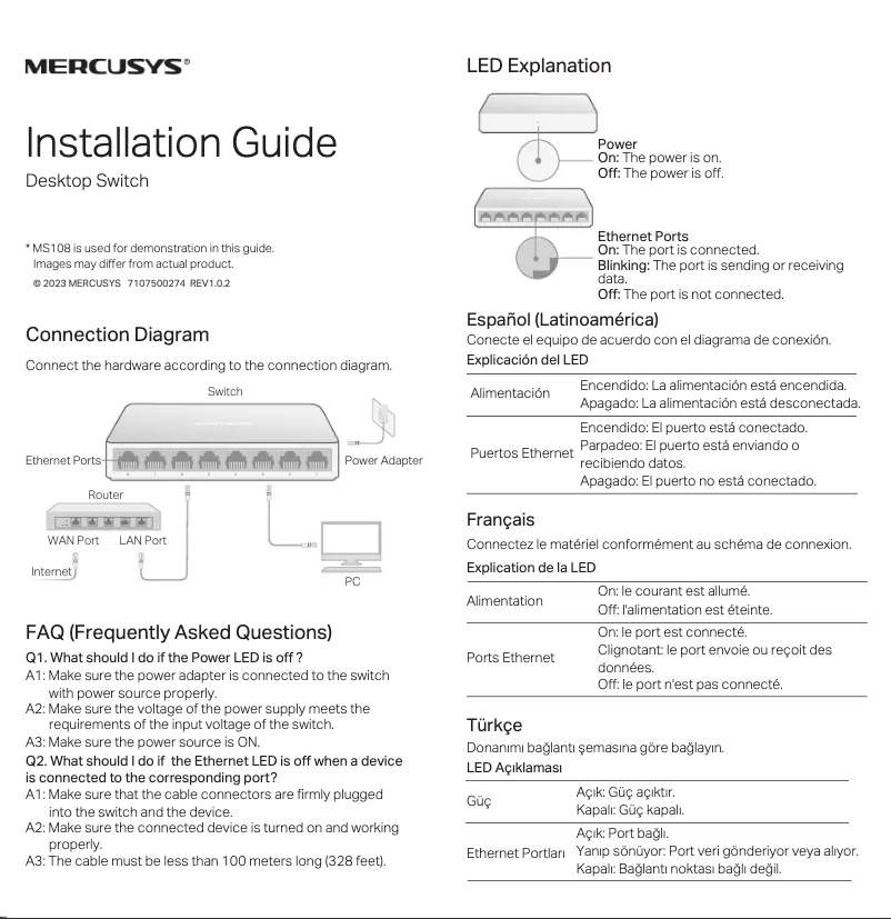 Page n°1 - Guide d'installation Mercusys MS105GS