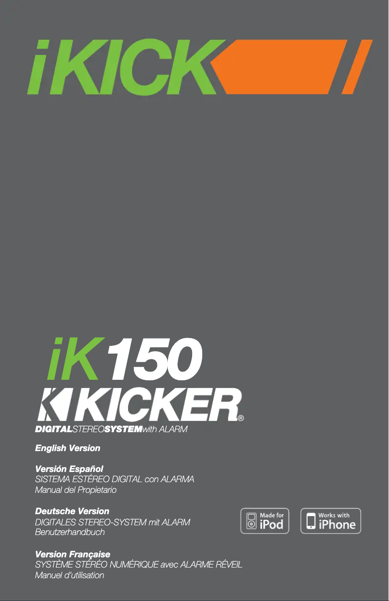 Page 1 de la notice Manuel utilisateur Kicker iK150