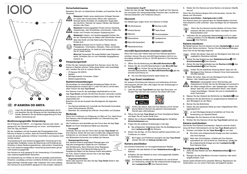 Page n°1 - Manuel utilisateur IOIO OD 600 YA