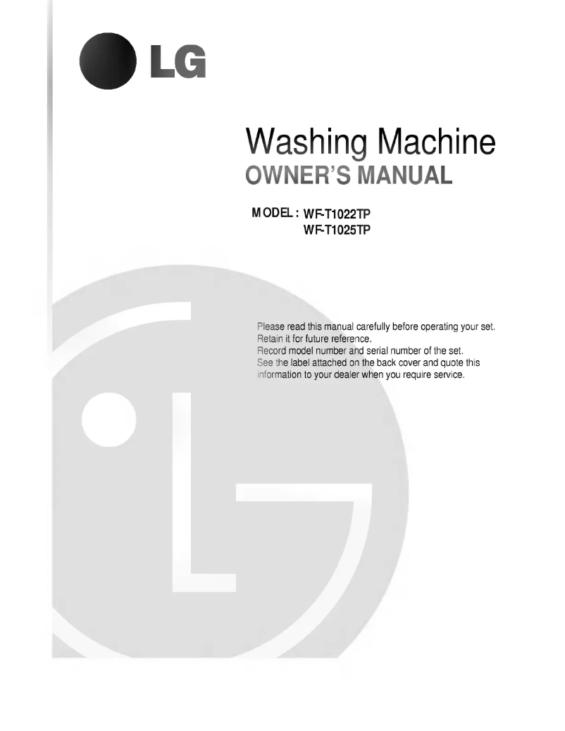 Image de la première page du manuel de l'appareil WF-T1025TP