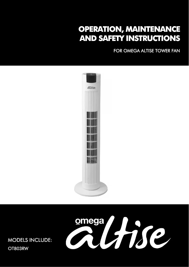 Page n°1 - Manuel utilisateur Omega Altise OT803RW