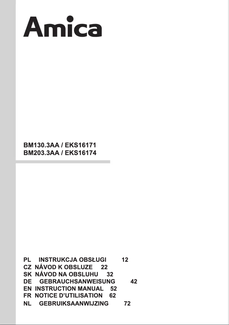 Image de la première page du manuel de l'appareil EKS16171