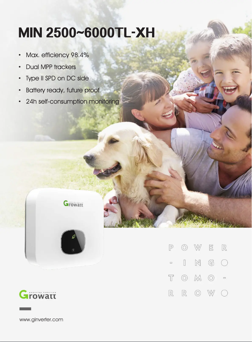 Imagen de la primera página del manual del dispositivo MIN 5000TL-XH