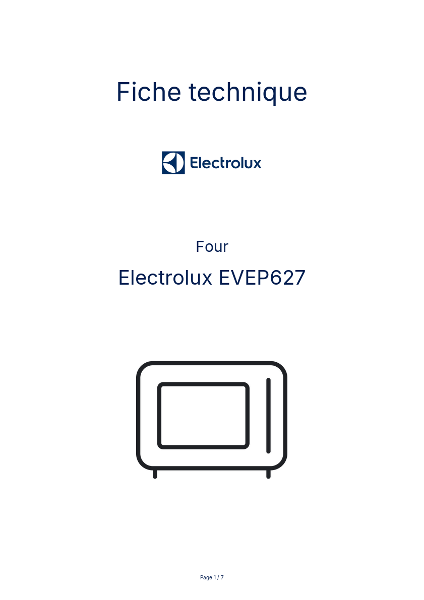 Image de la première page du manuel de l'appareil EVEP627